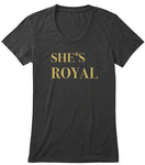 She's Royal Black tshirt with crown as the apostrophe 
